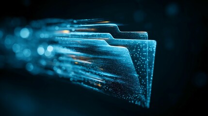 Abstract image of data transfer, representing digital information flow and technological advancement.