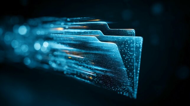 Abstract image of data transfer, representing digital information flow and technological advancement.