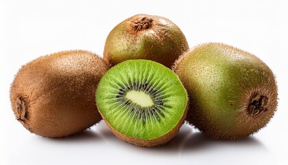Fototapeta premium Group Of Kiwi Fruits Isolated On White Background
