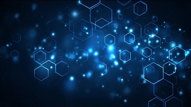Abstract blue hexagon pattern