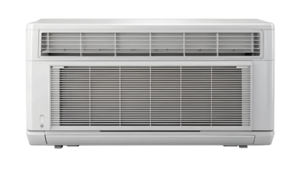 Window air conditioner isolated on transparent background, a cooling appliance for home or office, providing comfort during hot weather, energyefficient climate control