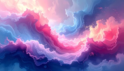 Abstract swirling cloudscape of pastel hues