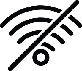 Offline Outline Vector Icon for No Internet Connection and Network Status, Flat Vector Icon on White Background

