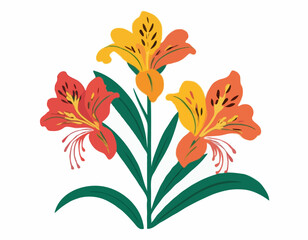 Alstroemeria Vector Image. Illustration of a Alstroemeria Image isolated on white background.