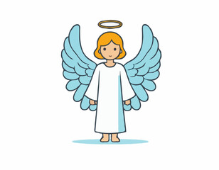 Guardian Angel illustration Images Vector isolated on white background.
