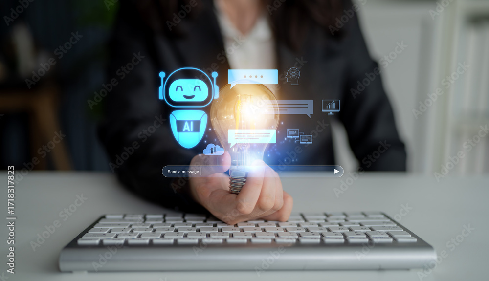 Aufkleber ai chatbot improves virtual assistant interaction. ai chatbot processes text, supports users, ai cha