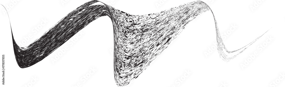 Poster decorative wave of line . brush stroke waves. abstract flow linear fluid design element .zigzag wave