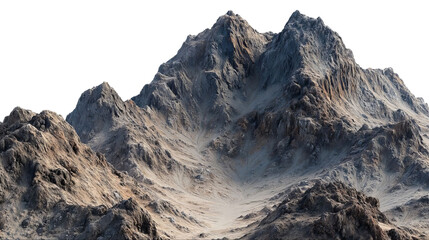 PNG of A rugged mountain landscape showcasing intricate textures and earthy tones.
