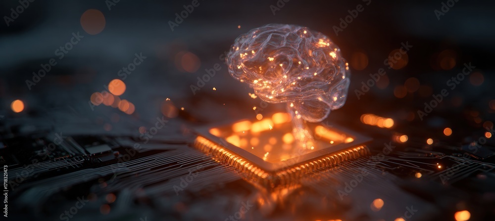 Poster artificial intelligence: brain and circuitry