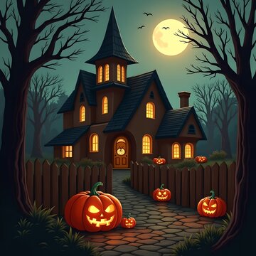 halloween background with pumpkins