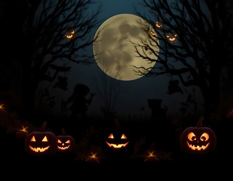halloween background with pumpkins