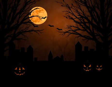 halloween background with pumpkins