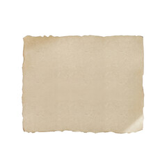 Torn edge beige paper sheet isolated on transparent background