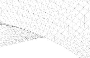 Abstract 3D wireframe wave and shape mesh illustration