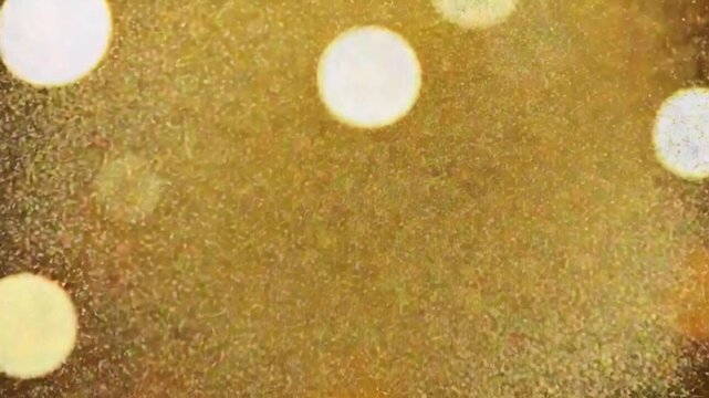 4K 60fps loop animation abstract festive motion background shining gold bokeh. Shimmering sparkling glitters glowing particles flare light. awards ceremony, nightclub, fashion show or festive events.