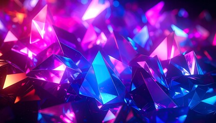 Abstract vibrant crystal cluster