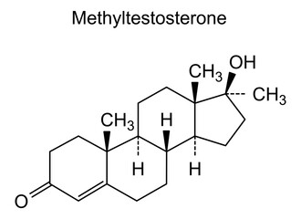 Fototapeta premium Chemical structure of methyltestosterone, drug substance