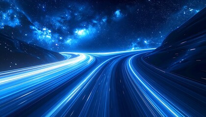 Cosmic highway through starry night