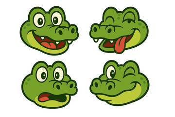 Fototapeta premium Alligator Heads with Playful Expressions