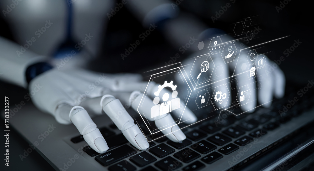 Poster AI optimizing business management system, enhancing productivity, tracking progress, analyzing performance, and automating teamwork coordination across structured operations. Latch