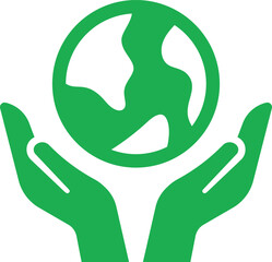 Caring hands and green earth