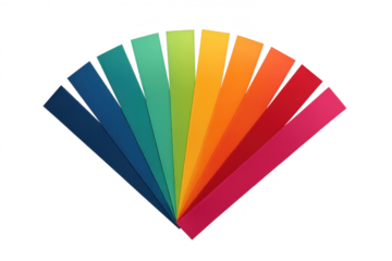 Colorful gradient rectangles arranged on a transparent backdrop, isolated shape