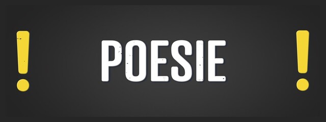 Fototapeta premium Poesie (poetry) - A blackboard illustration with white text.