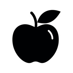 Apple Slice Black Silhouette Vector Icon