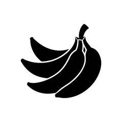 Banana Bunch Black Silhouette Vector Icon