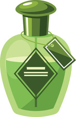 Green cosmetic perfume flask vector illustration