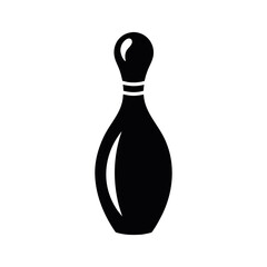 Bowling Pin Black Silhouette Vector Icon