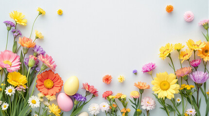 spring border with flowers