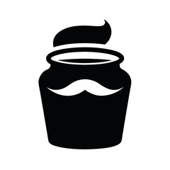 Cream Jar Black Silhouette Vector Icon