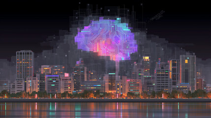 Neural network, geometric digital network, overlapping, black background, blue, neural brain, networking through ai, conceptual artwork
