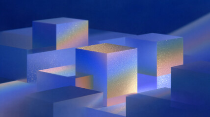 Neural network, cubes, silos, different areas of communication, ai neural networks, cubed, overlapped
