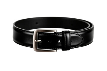 black leather belt isolated