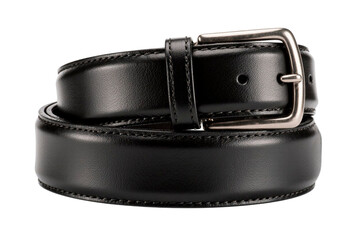 black leather belt isolated