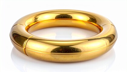 Polished gold torus with four evenly spaced spherical nodes connected by thin rods, set against a clean background, showcasing geometric symmetry and modern metallic design.