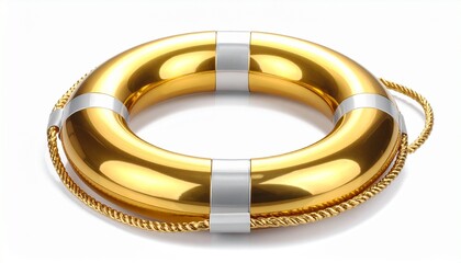 Polished gold torus with four evenly spaced spherical nodes connected by thin rods, set against a clean background, showcasing geometric symmetry and modern metallic design.