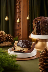 christmas chocolate panetone gold theme