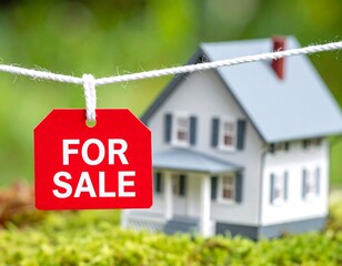 House for sale sign and model house