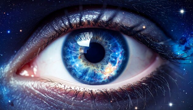 Cosmic eye gazing at stars - Powered by Adobe