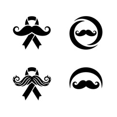 Vector art of collection of mustache ribbon icons, ideal for adding a touch of whimsy to your designs and projects