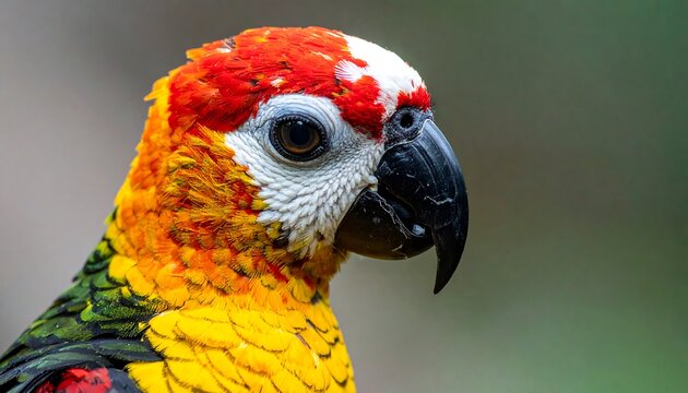 Close-up profile of a vibrant parrot