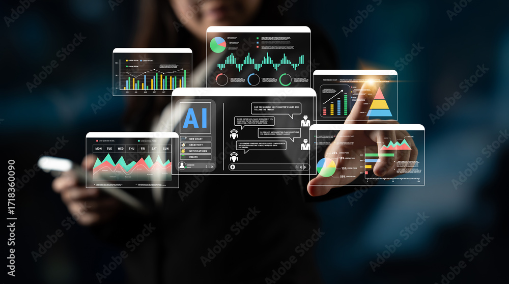 Poster a conversational ai for business intelligence and data analysis. this chatbot can analyze sales data