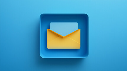 email notification idea for business , on blue background