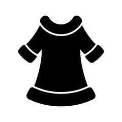 Fur coat icon. Black silhouette. Front view. Vector simple flat graphic illustration. Isolated object on a white background. Isolate.