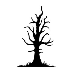 Tree icon. Black silhouette. Front and side view. Vector simple flat graphic illustration. Isolated object on a white background.