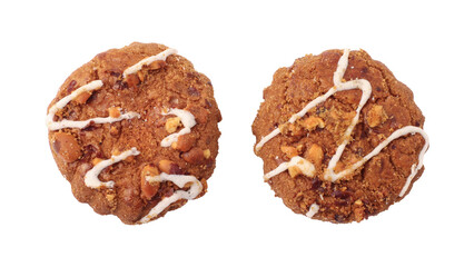 Chocolate chip cookies isolated on transparent background