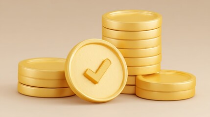 The idea of financial protection is illustrated by a yellow shield icon situated in front of stacked gold coins, embodying security and safety in financial transactions